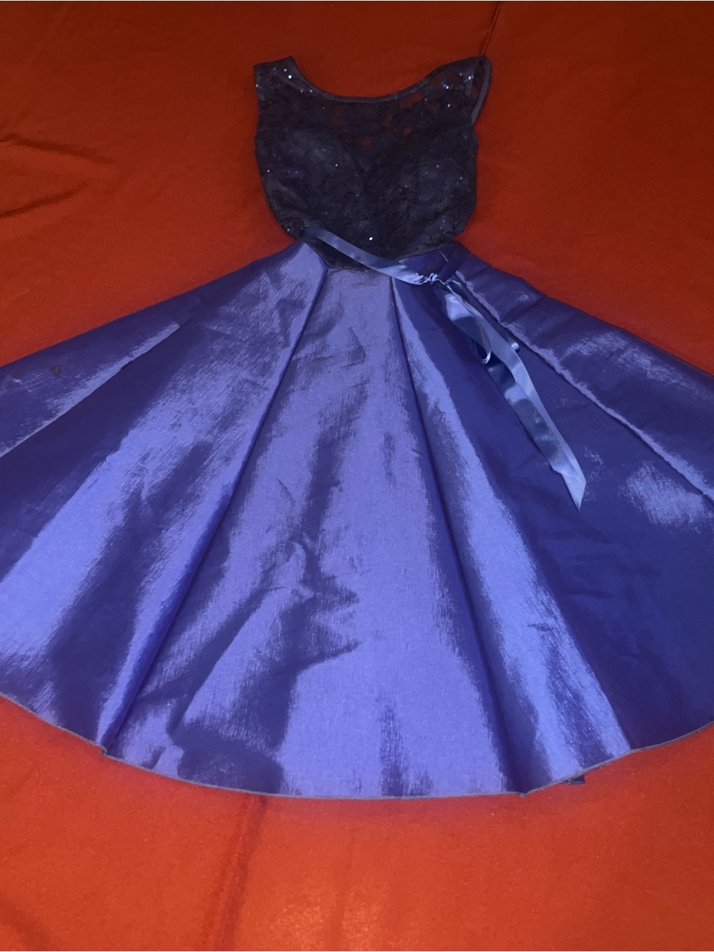 Royal Blue Party Dress with Satin Skirt size S